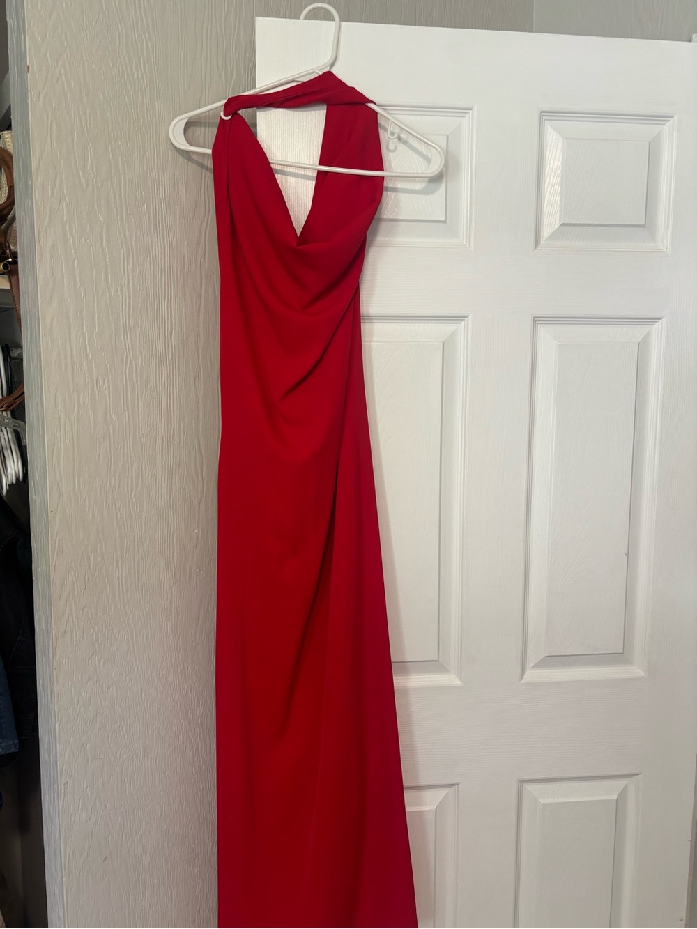 Zara Red Cowl-Neck Midi Dress - Picture 2 of 2